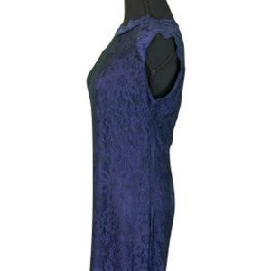 Stanzin Navy Blue Dress Size Large Polyester and Lace